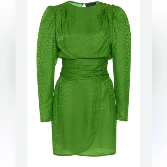 DUNDAS new with tags Green Silk Blend Dress 42 - Picture 4 of 12